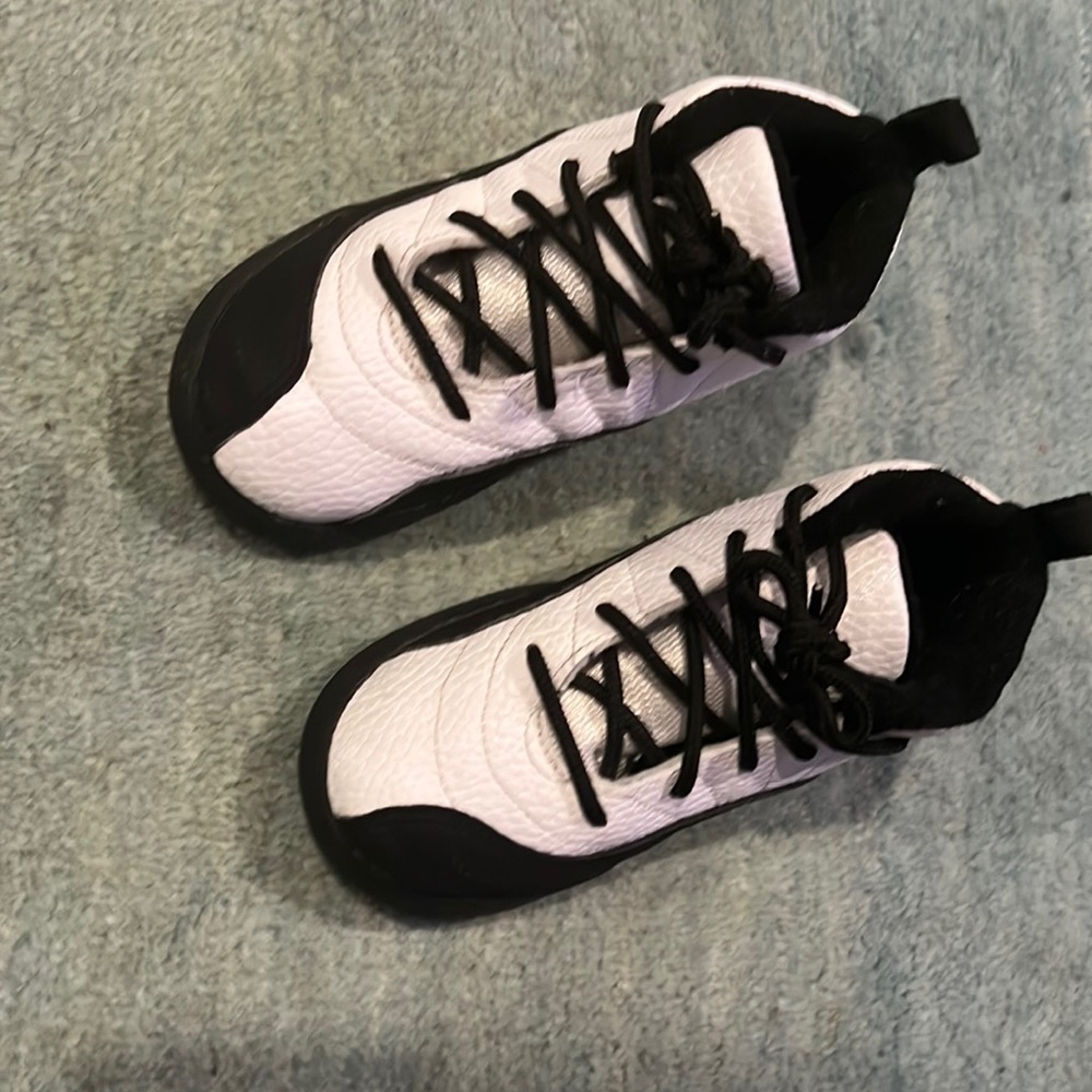 Toddler Black and White Jordan 12